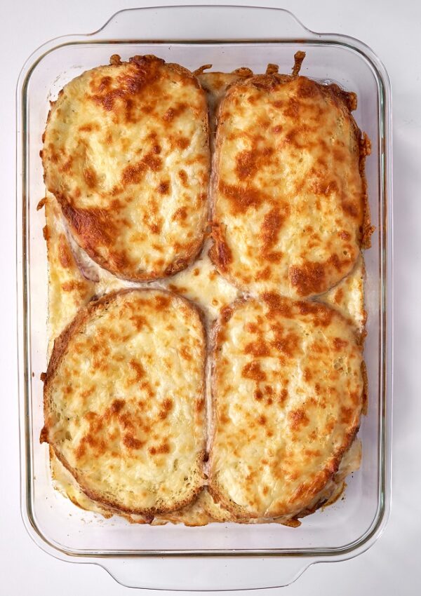 THREE CHEESE BACON GRILLED CHEESE BAKE