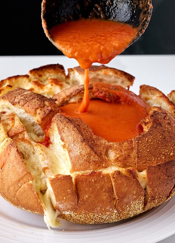 Grilled Cheese Tomato Soup Pull Apart Bread Bowl